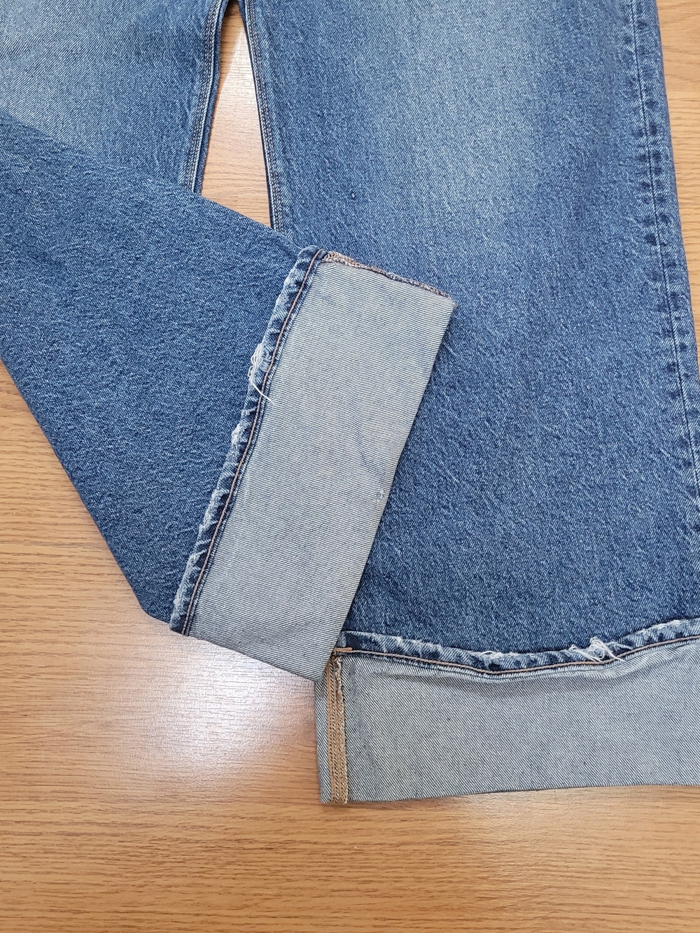 American Eagle Outfitters Women's Stovepipe Wide-Leg Blue Jeans - Picture 2 of 6